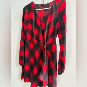 Express Buffalo Plaid Dress
